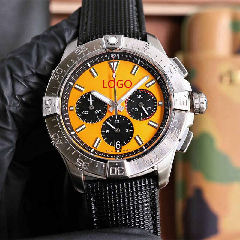 2024 Men's Luxury Stainless Steel Chronograph Quartz Watch Business Montre de luxe Homme with Pointer Dial Display