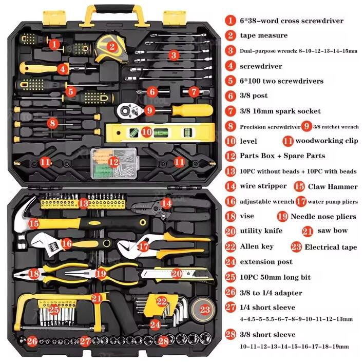 Hot Selling DIY Home Tool Kit Set, Mechanic Tool Set for Car Motorbike Repair Daily Maintenance, Household DIY Tool Box