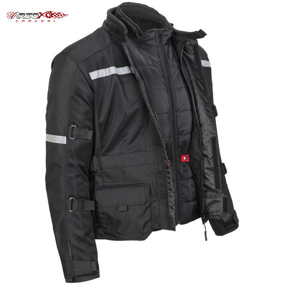 Buy 4-Season Motorcycle Jacket Breathable Quick Dry Textile Adventure Touring for All Weather Plus Size Waterproof