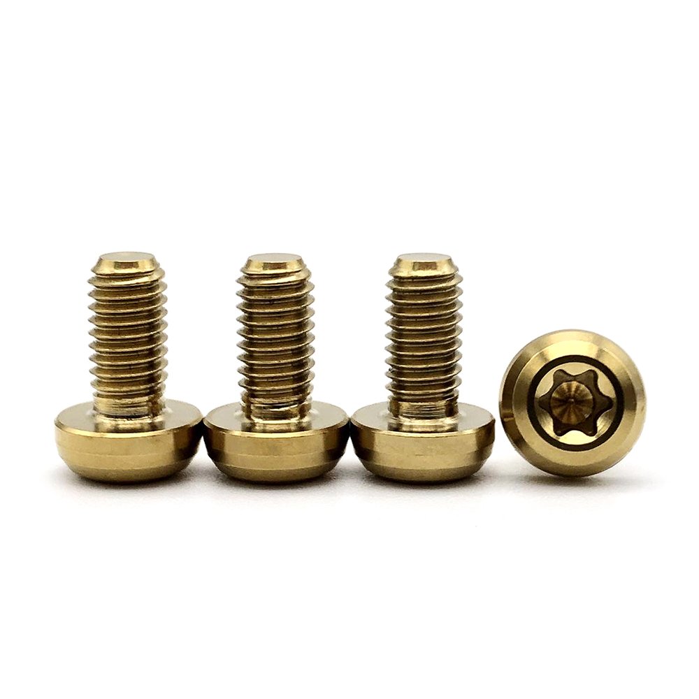 TC4 Titanium Alloy Gr 5 PVD Anodized Torx Conical Head Screws M3 M4 M5 M6 M8 Motorcycle Gr5 Titanium Bolts Screws