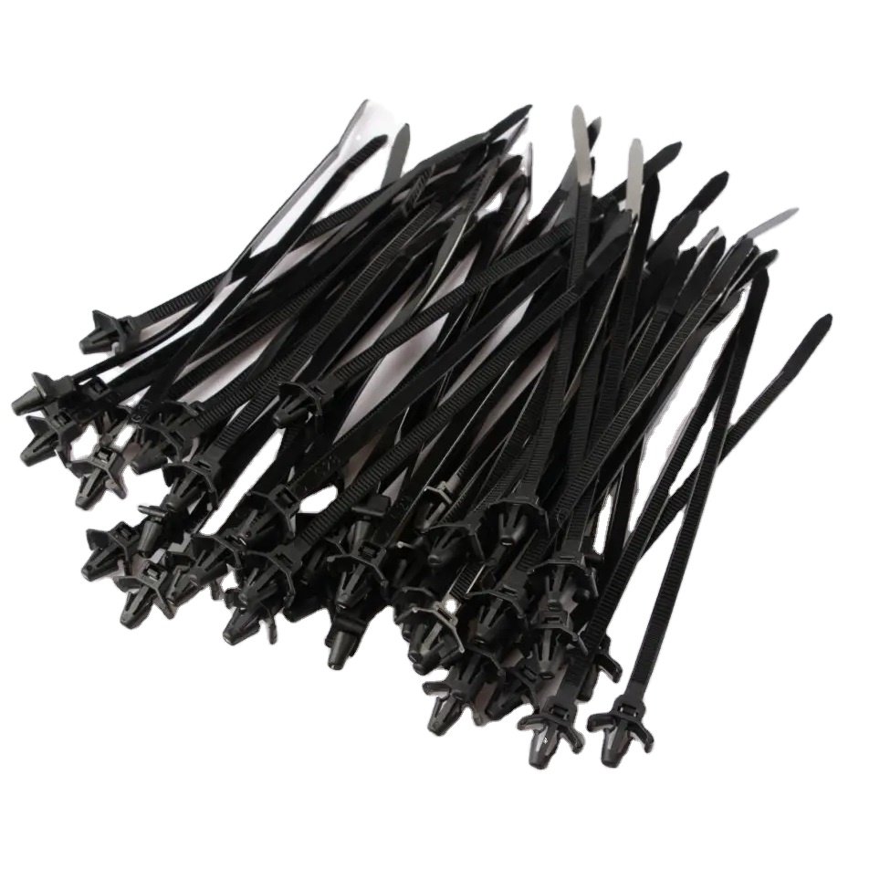 Nylon Cable Ties Custom Factory Vehicle Clip Plastic Plug-In Fastener Wire Buckle Pipe Buckle Fixing Cable Tie With Clip