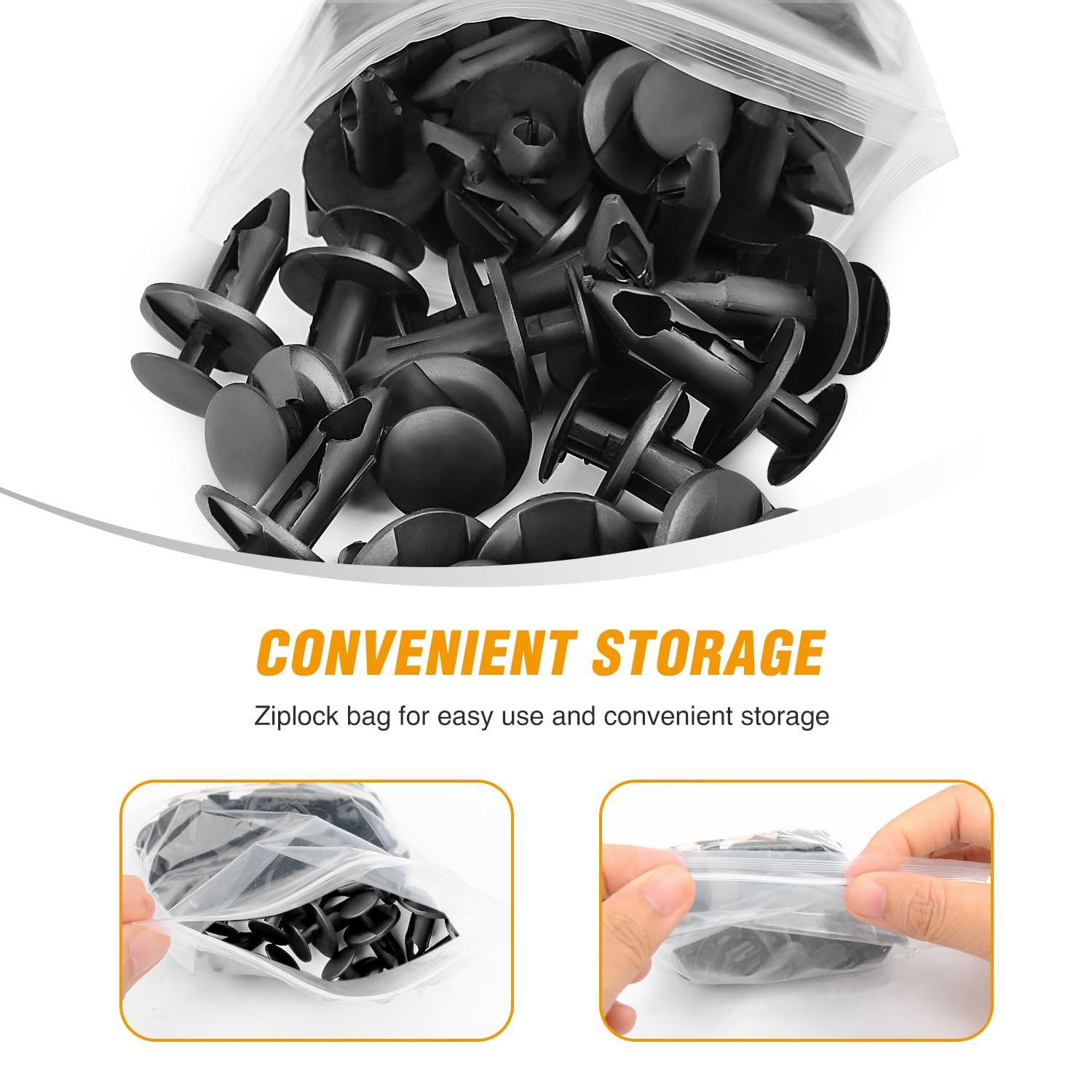 60Pcs Blind Rivet Fender Flare Rocker Moulding Bumper Shield Retainer Clip Assortment 6506007AA 68039280-AA 6030441