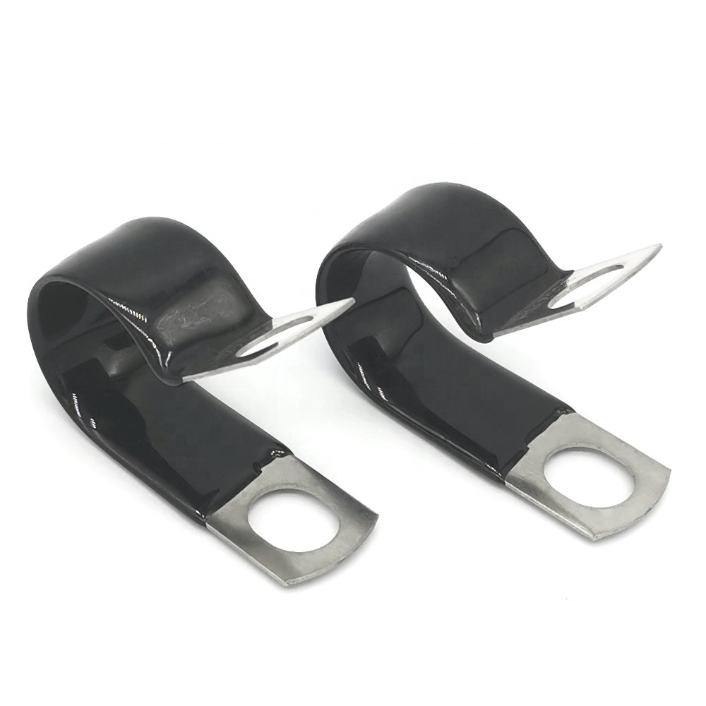 40mm Dia 304SS PVC/EPDM Rubber Coated Steel Cable Clamp Zinc-Finish Hose Clamp for Pipes