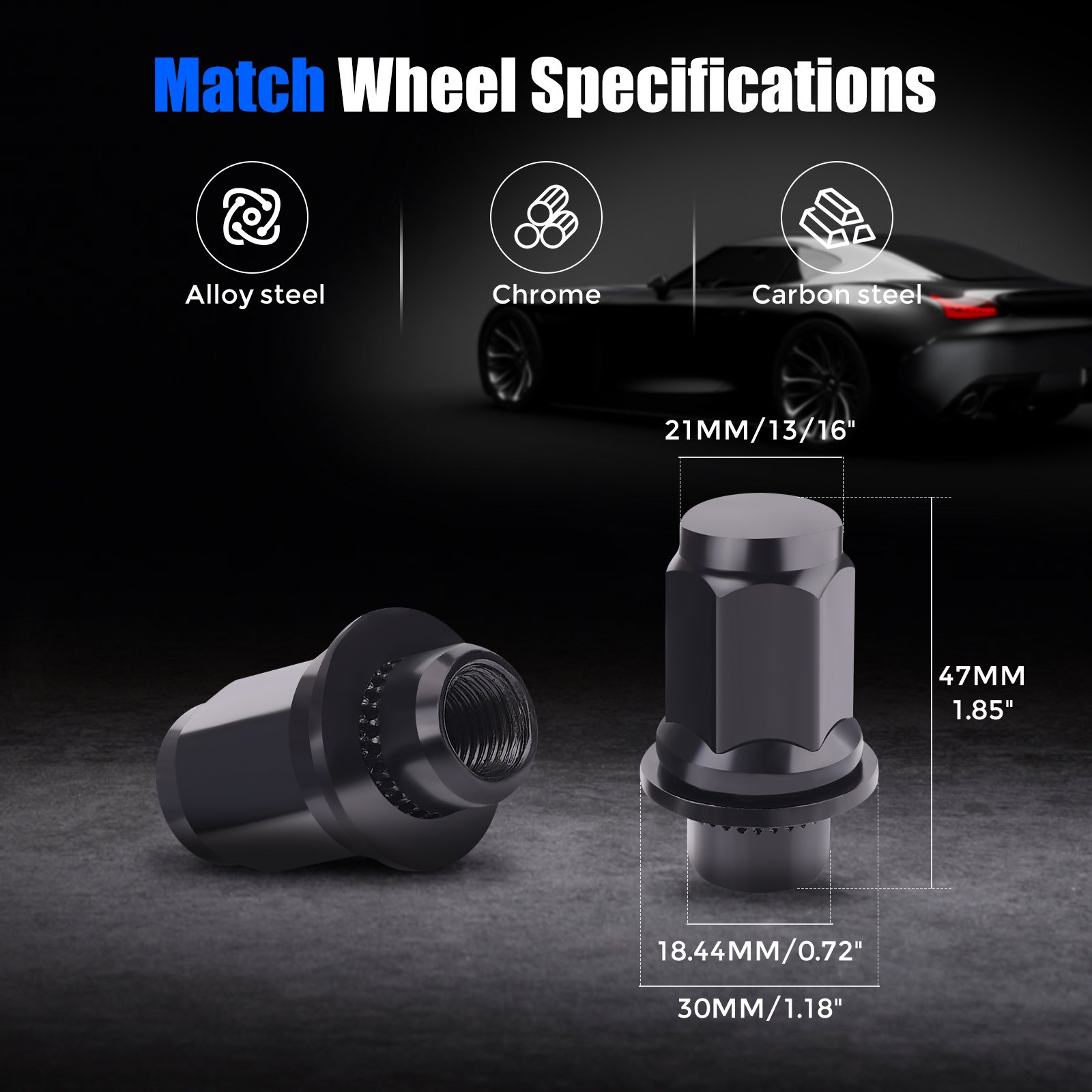 China Factory Auto Spare Parts Auto Parts 51mm Wheel Nut M14x1.5 Steel Lug Nuts Tire Screw Trailers And Truck Steel Common