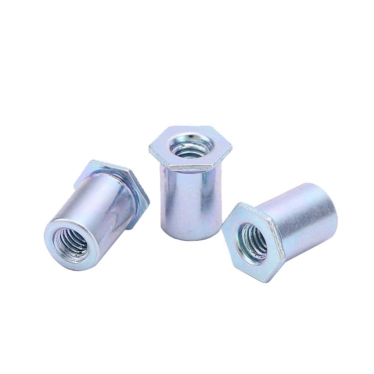 Zinc Plated Hexagon Thru-hole Threaded Self Clinching Standoff Fasteners M2 M3 M4 M5 M6 Carbon Steel for Sheet Metal Customised