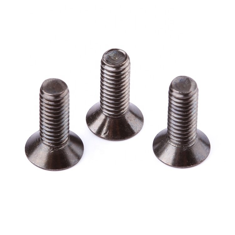 Factory Direct Sale Fastener 12.9 Black Nickel Plated Flat Head Bolt DIN7991