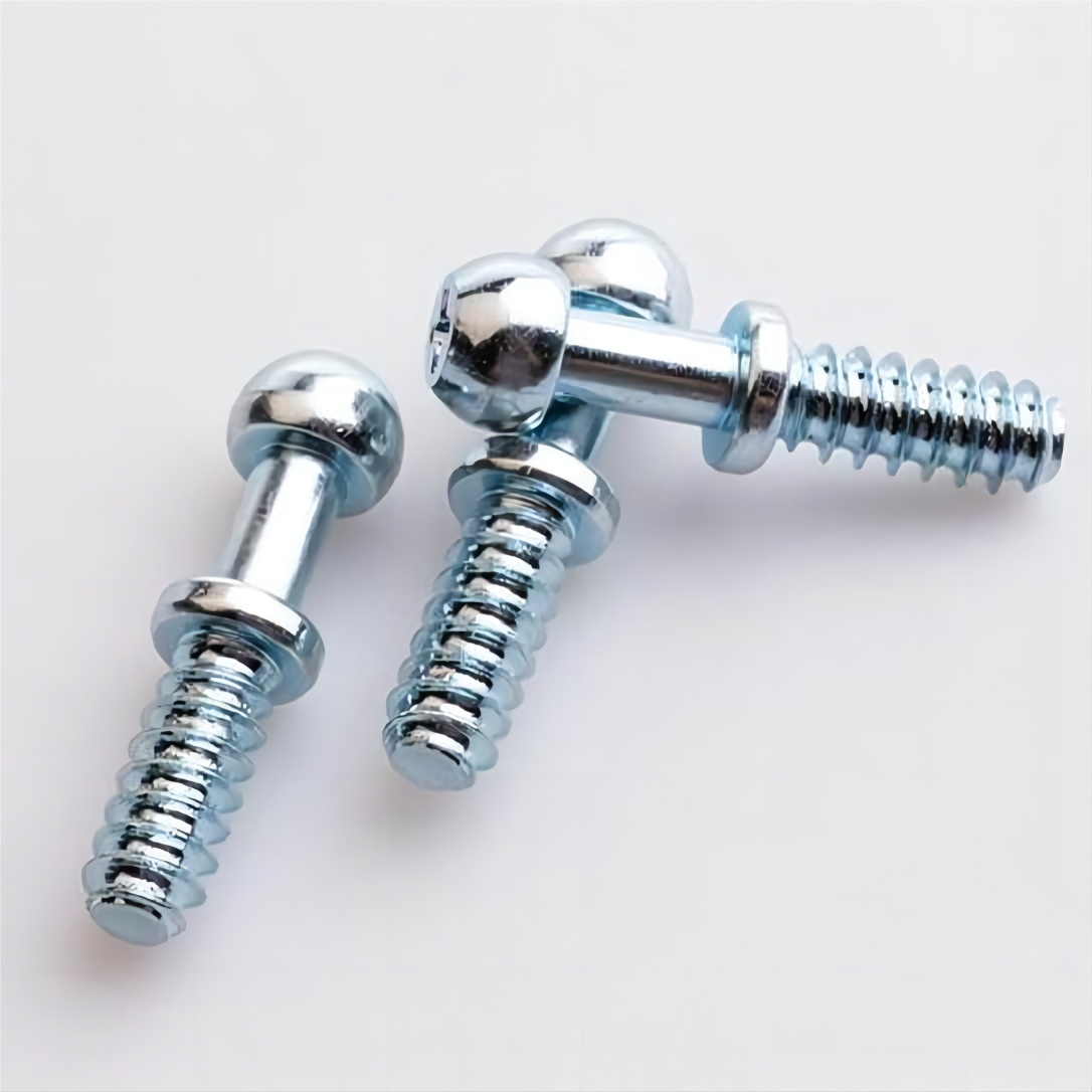 Custom Auto Fastener Carbon Steel Phillips Self Tapping Screw Zinc Plated Gas Spring Strut Ball Bolt Stud with ISO Standard