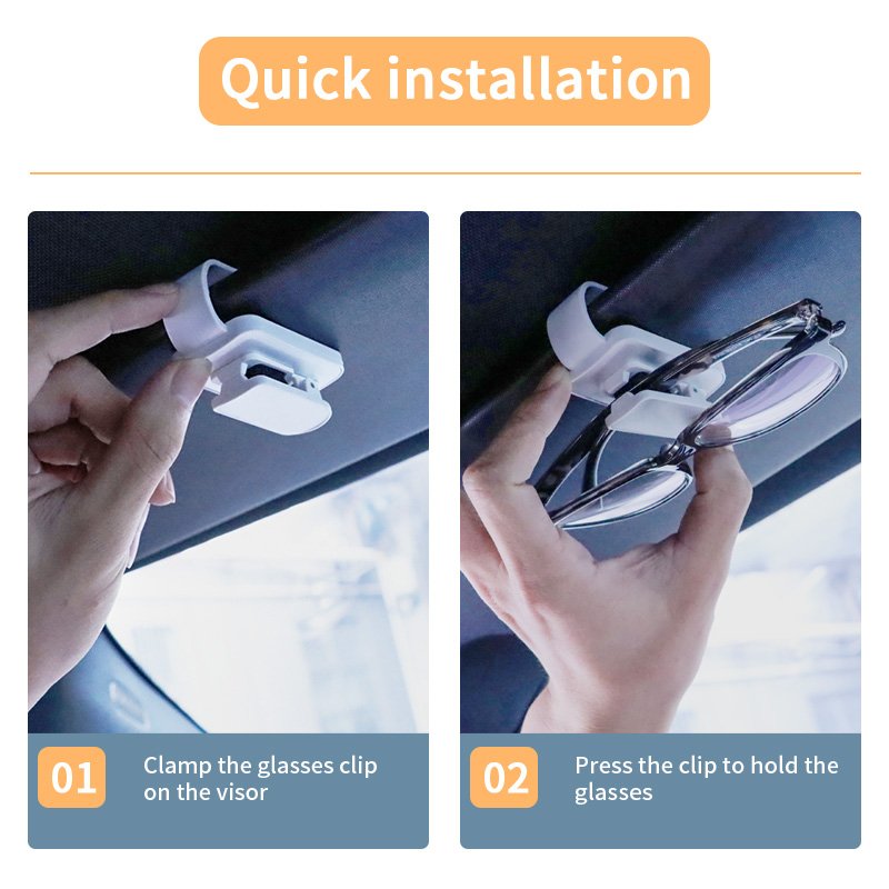Portable ABS Stand Fastener CIP Eyeglasses Ticket Card Clamp Car Sun Visor Sunglasses Holder Black Fastener Convenient Car Use