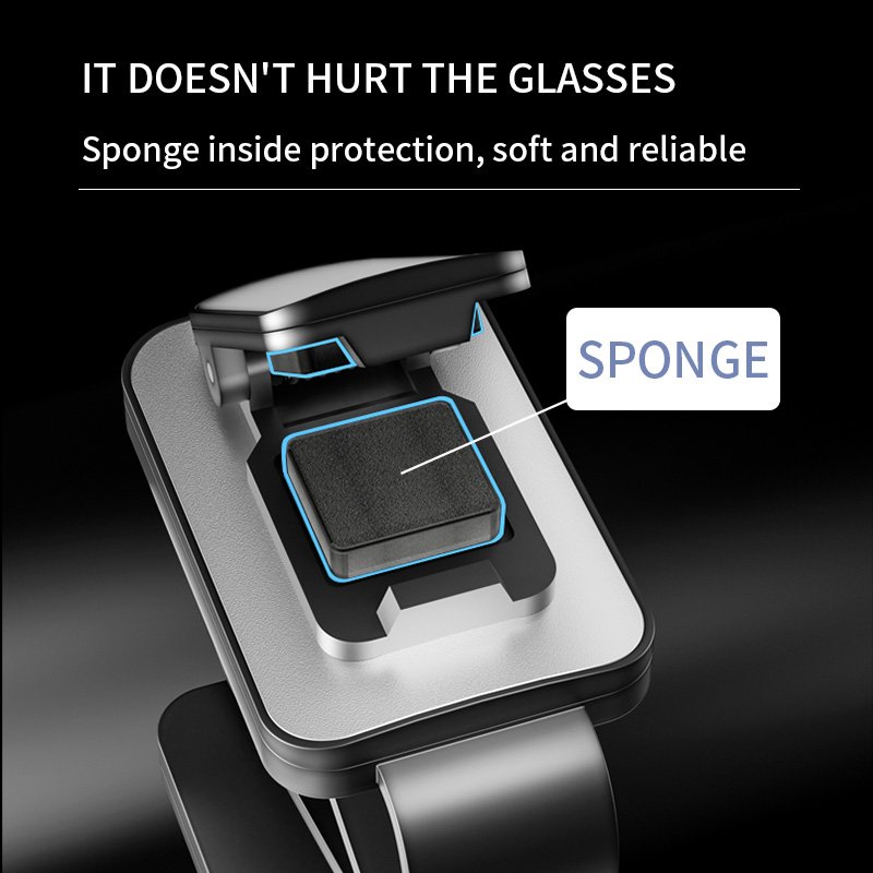 Portable ABS Stand Fastener CIP Eyeglasses Ticket Card Clamp Car Sun Visor Sunglasses Holder Black Fastener Convenient Car Use