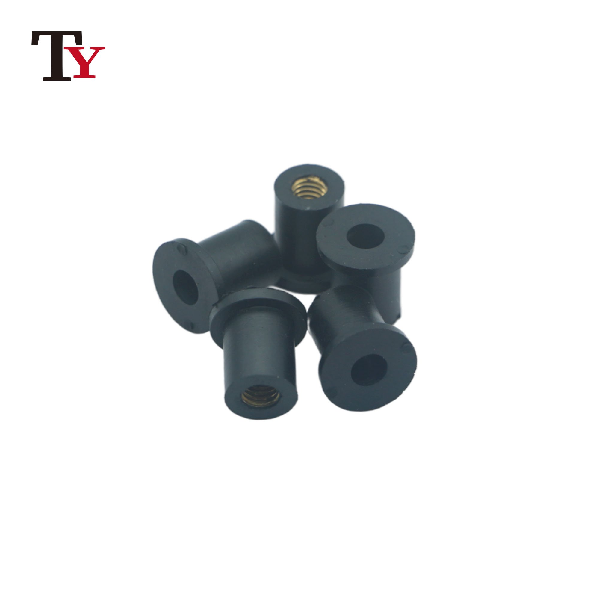 Factory Supply M4 M5 M6 M8 M10 Neoprene NBR EPDM Rubber Well Nut Screw Bolt Brass Insert Threaded Nuts