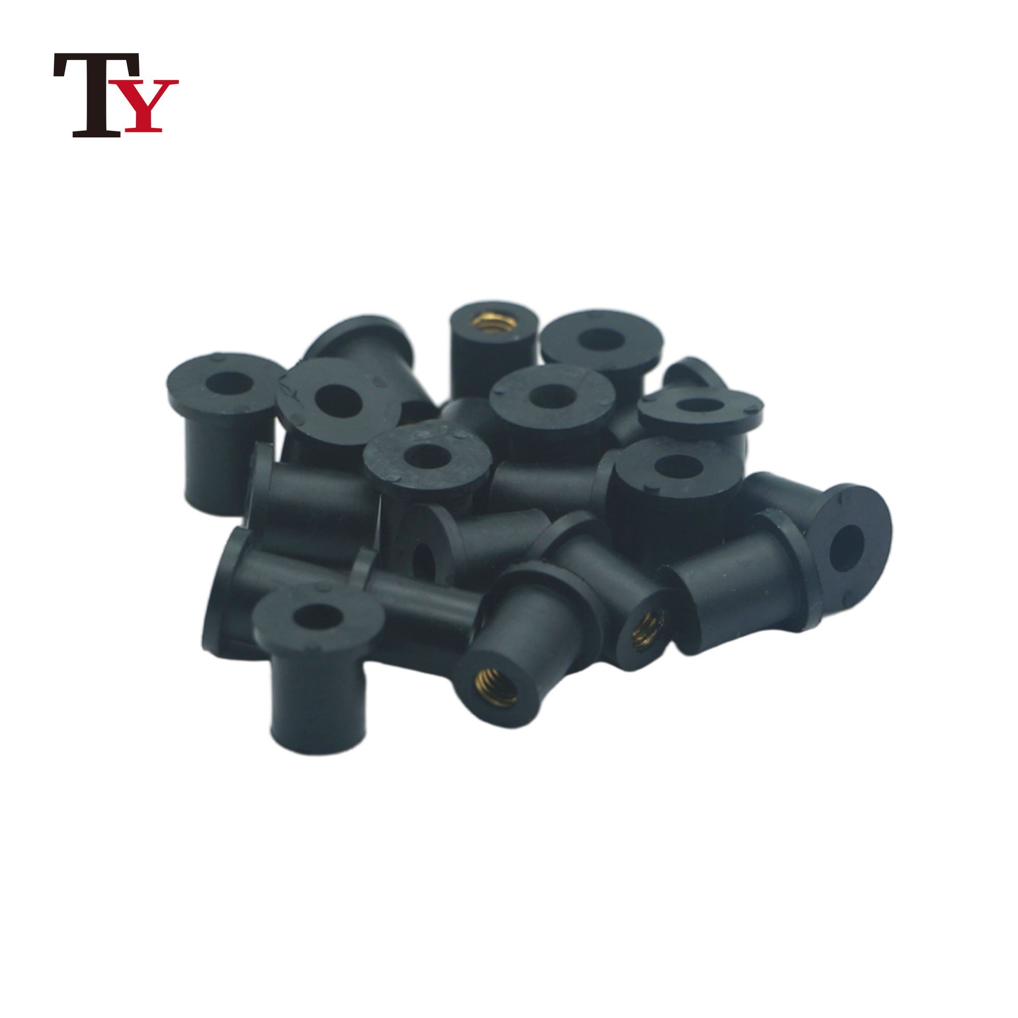 Factory Supply M4 M5 M6 M8 M10 Neoprene NBR EPDM Rubber Well Nut Screw Bolt Brass Insert Threaded Nuts
