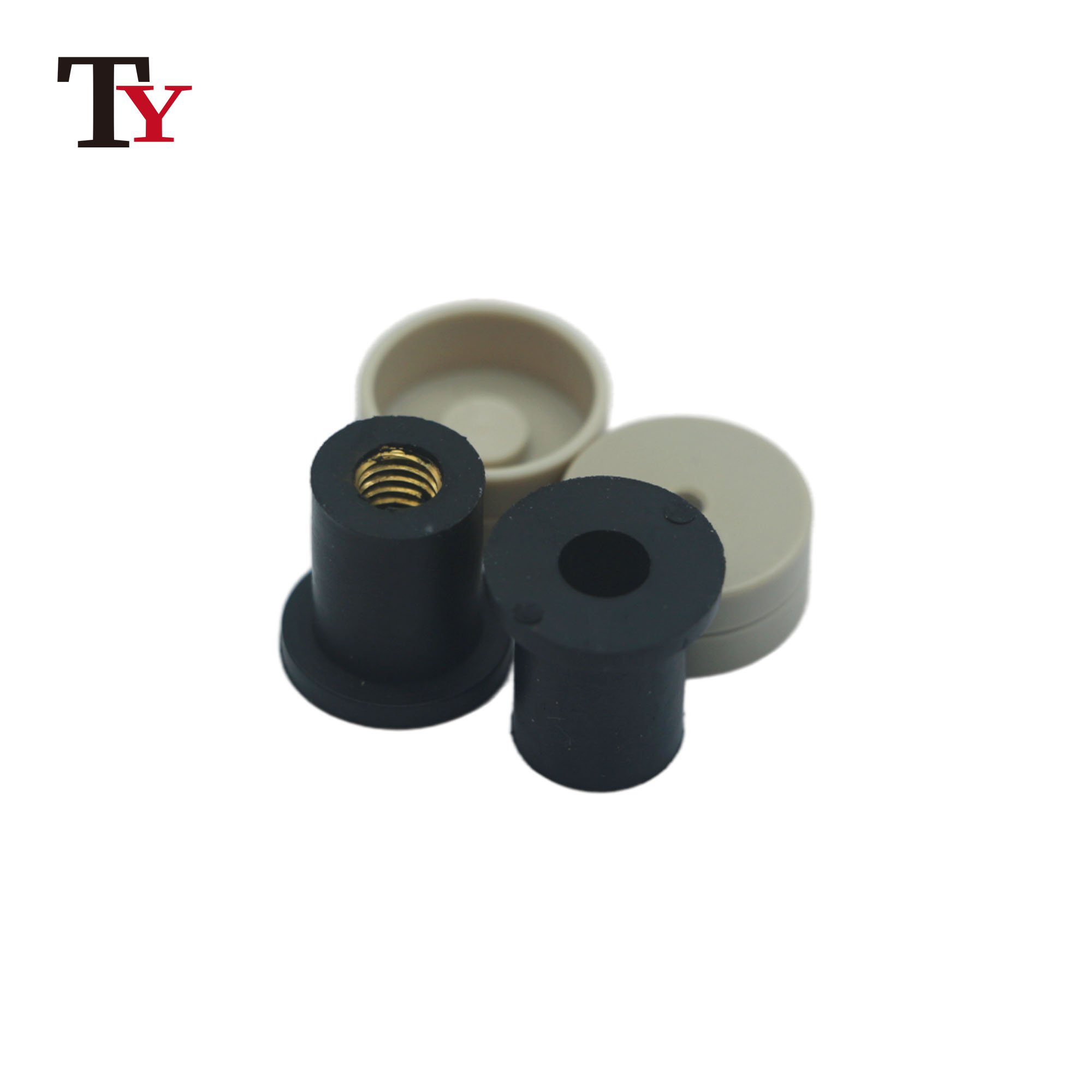 Factory Supply M4 M5 M6 M8 M10 Neoprene NBR EPDM Rubber Well Nut Screw Bolt Brass Insert Threaded Nuts