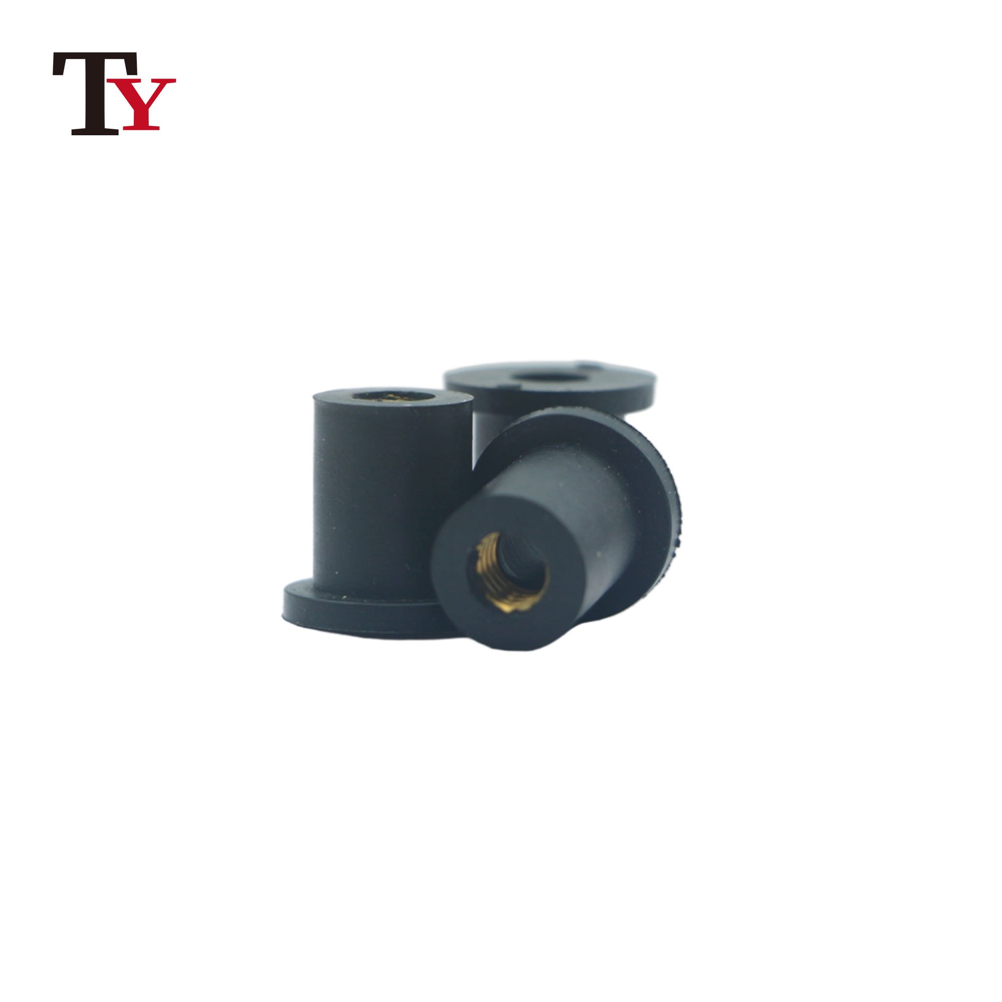 Factory Supply M4 M5 M6 M8 M10 Neoprene NBR EPDM Rubber Well Nut Screw Bolt Brass Insert Threaded Nuts