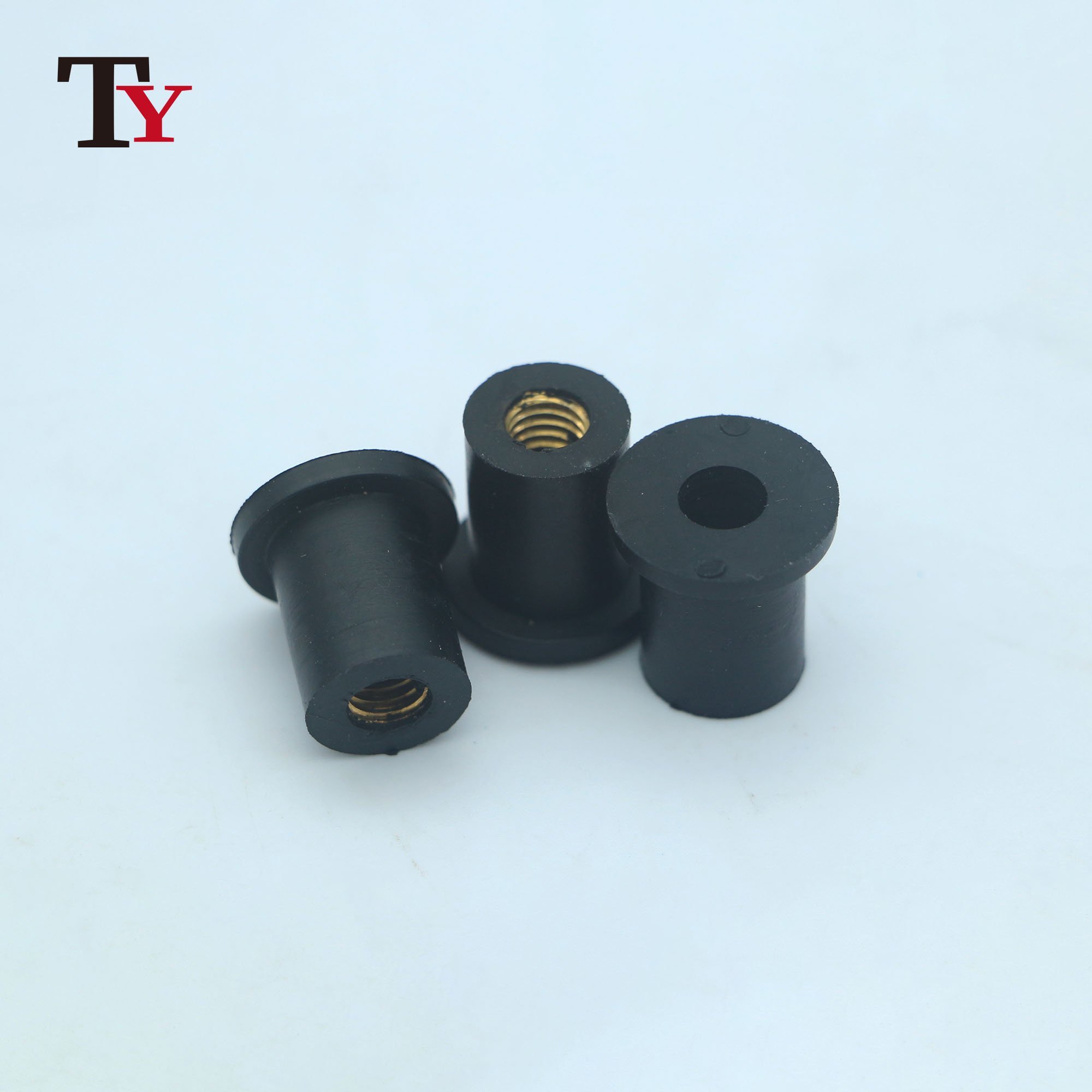 Factory Supply M4 M5 M6 M8 M10 Neoprene NBR EPDM Rubber Well Nut Screw Bolt Brass Insert Threaded Nuts