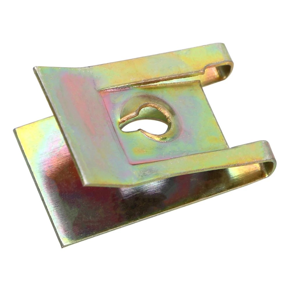 Bronze Tone Spring Metal Clip Auto Fastener Clips Iron Nuts Car Door Panel Spire Screw Base U-Type Clips