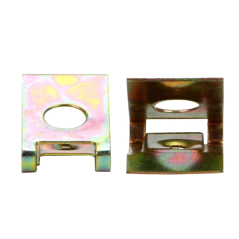 Bronze Tone Spring Metal Clip Auto Fastener Clips Iron Nuts Car Door Panel Spire Screw Base U-Type Clips