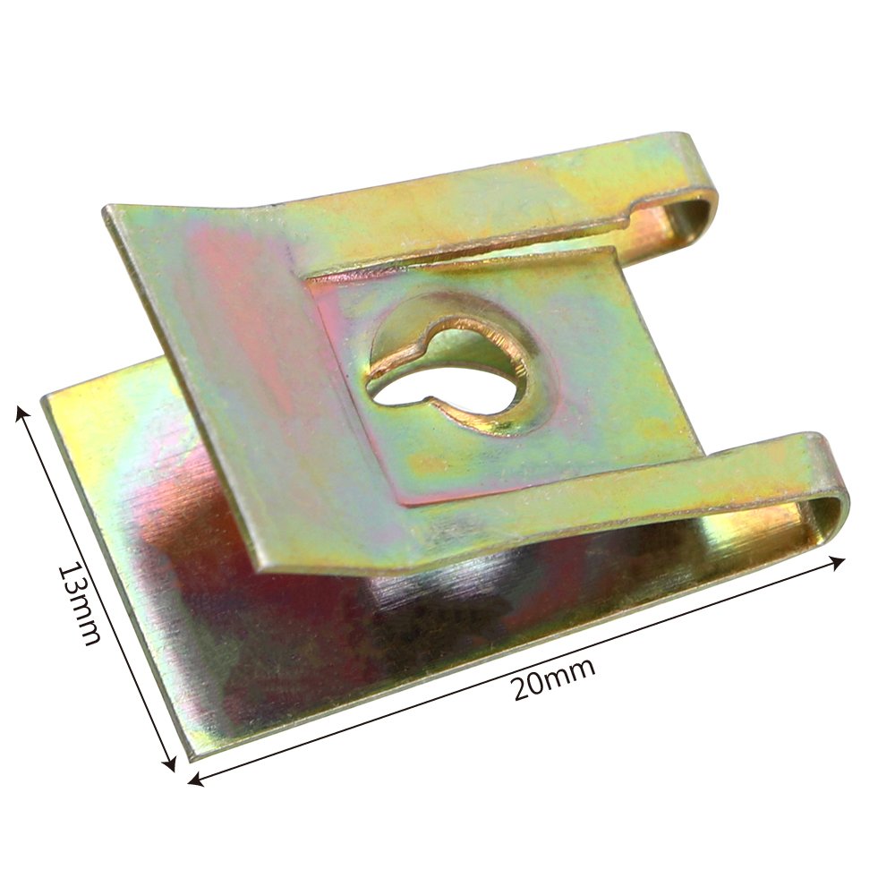 Bronze Tone Spring Metal Clip Auto Fastener Clips Iron Nuts Car Door Panel Spire Screw Base U-Type Clips