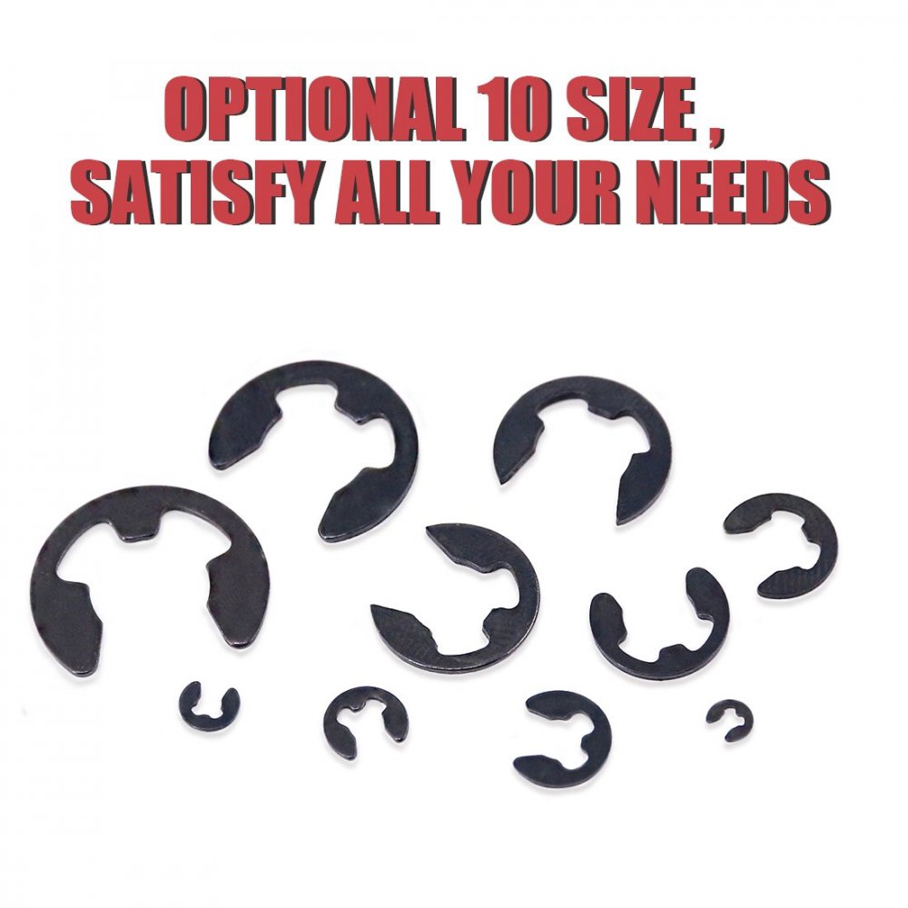 GTYPRO 300Pcs Alloy Steel E Clip Circlip External Retaining Ring 1.5 To 10mm FREE SHIP Use for Auto Parts Fastening
