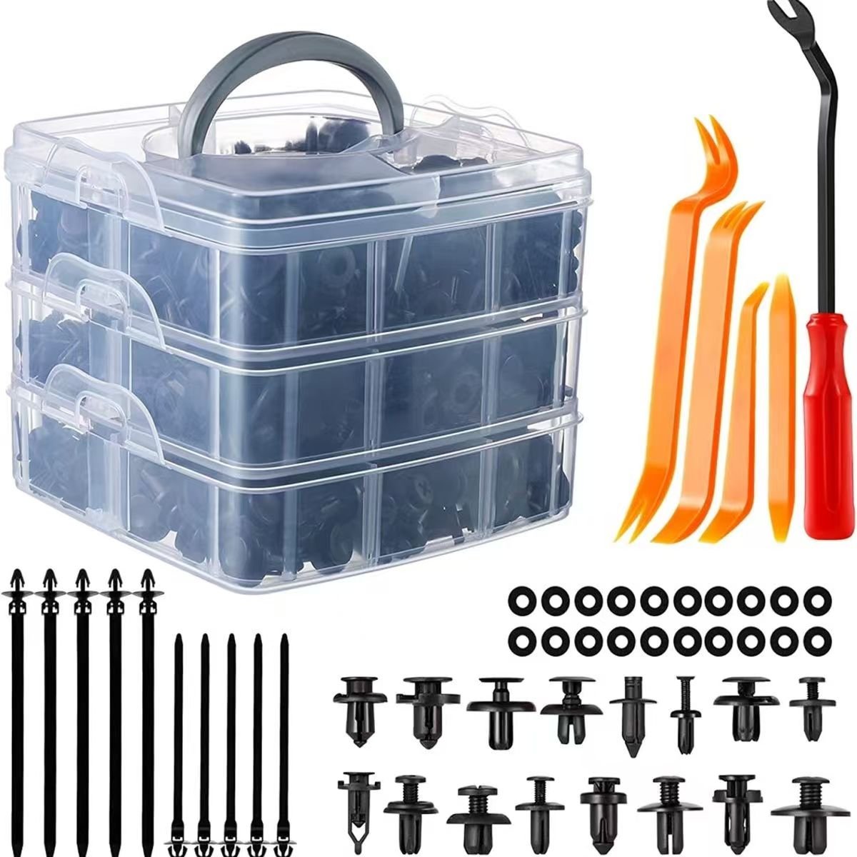 620Pcs Car Body Plastic Push Pin Rivet Fasteners Trim Panel Moulding Auto Clips