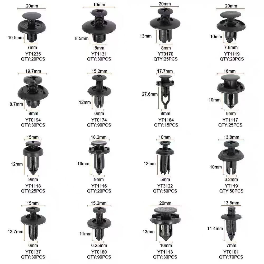 620Pcs Car Body Plastic Push Pin Rivet Fasteners Trim Panel Moulding Auto Clips