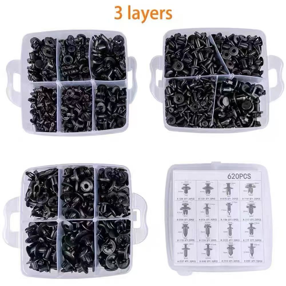 620Pcs Car Body Plastic Push Pin Rivet Fasteners Trim Panel Moulding Auto Clips