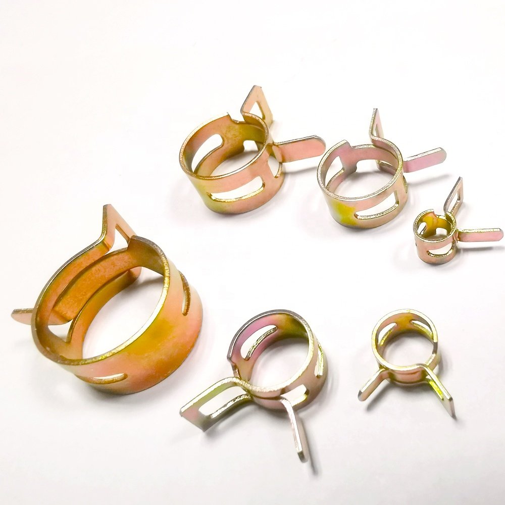 Mn65 Steel Spring Hose Clamps Spring Elastic Hose clips Auto Customized Metal Clamp Clip