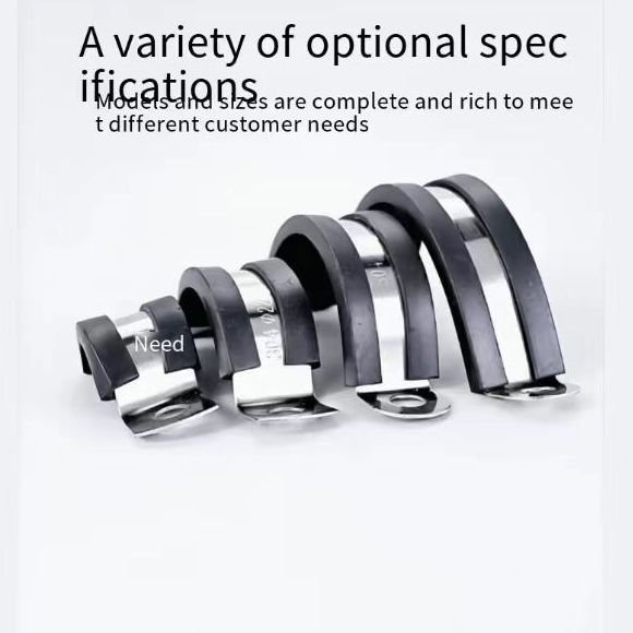 Any Size Stainless Steel strip clamp and strip type rubber band suspension clamp R fixed car cable clamp