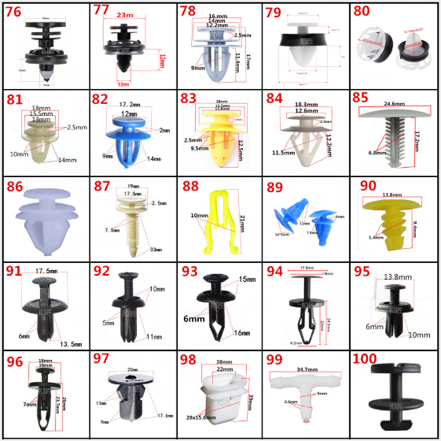 New Mixed Auto Bumper Wheel Eyebrow Fender Plastic Fastener Screw Rivet For All Cars Clip Set