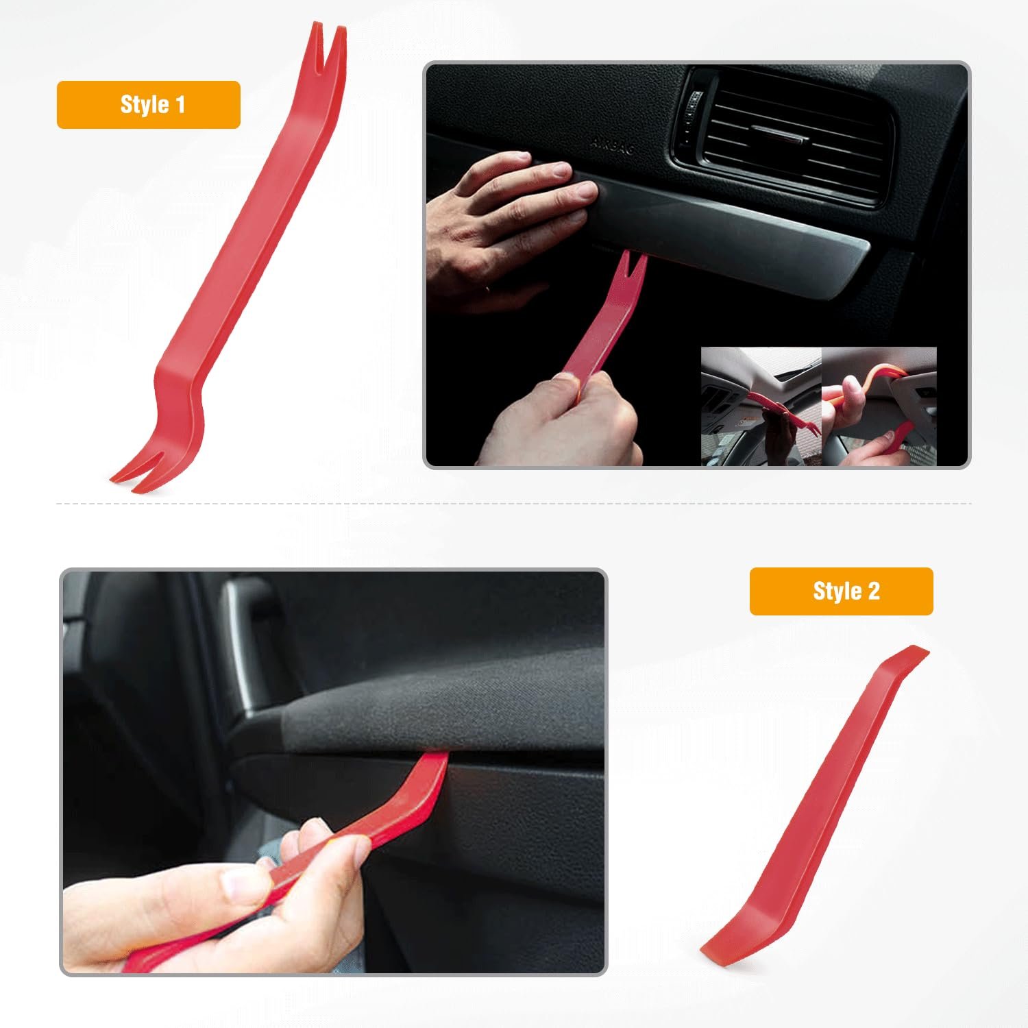 Automotive Multi-function Red Clip Removal Tool Universal Plastic Car Pry Bars Door Fastener Remover Clip Tool