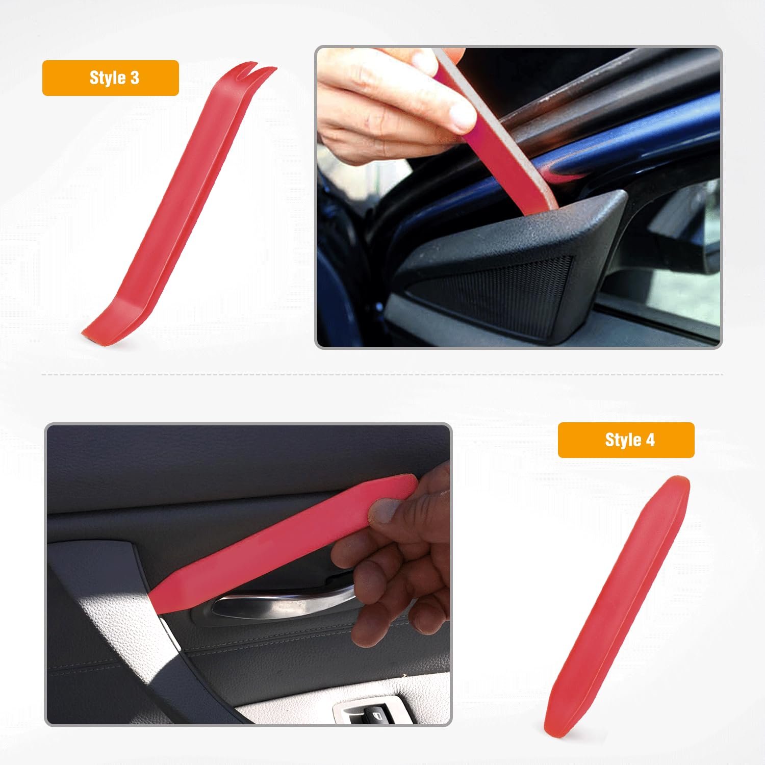 Automotive Multi-function Red Clip Removal Tool Universal Plastic Car Pry Bars Door Fastener Remover Clip Tool