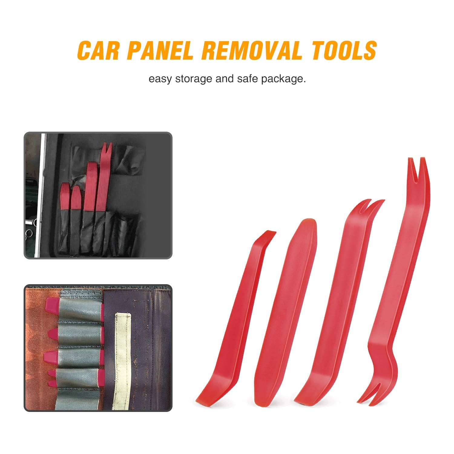 Automotive Multi-function Red Clip Removal Tool Universal Plastic Car Pry Bars Door Fastener Remover Clip Tool