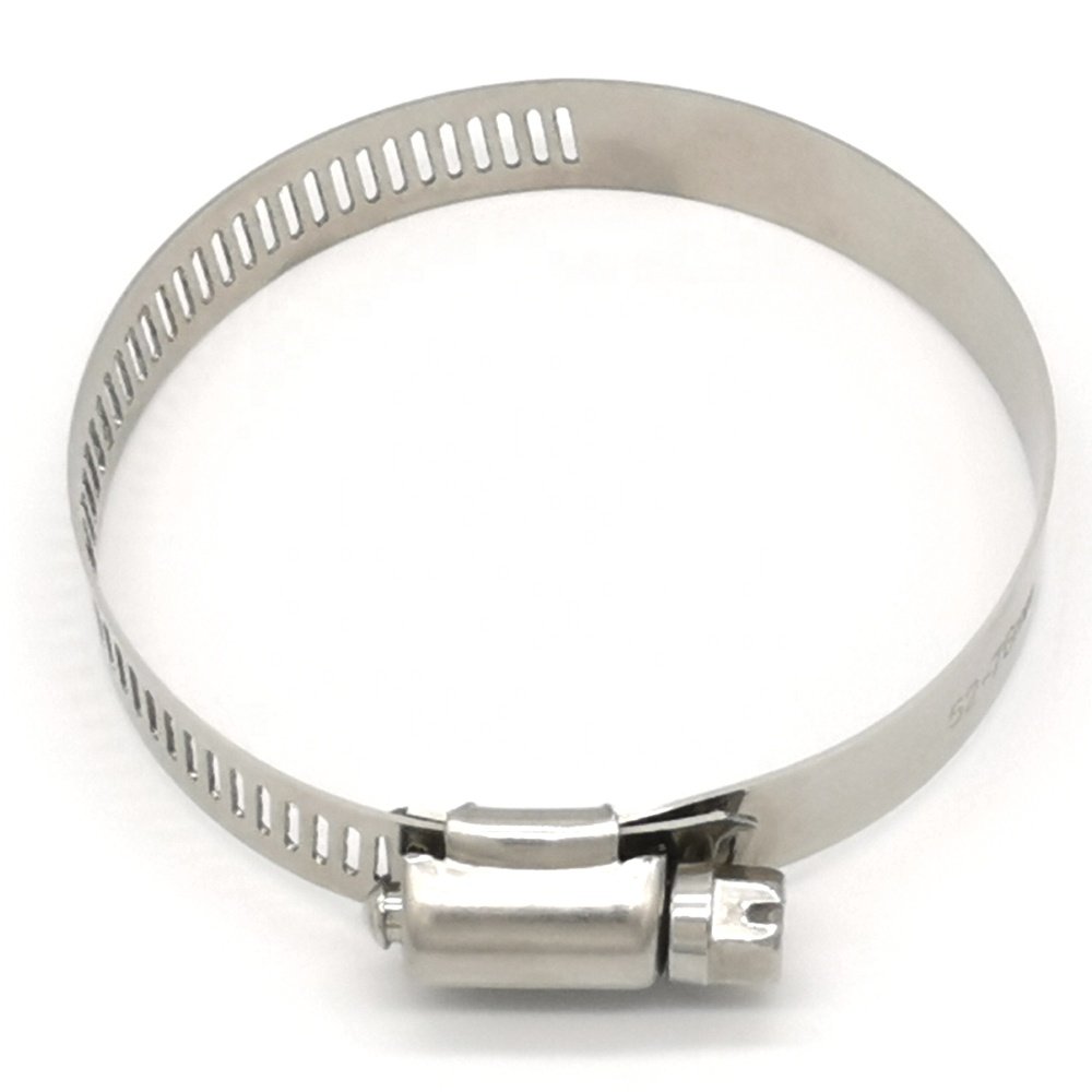 304SS Automotive Worm Pipe Clamps Fasteners W1 Steel Cable Clips Custom Strong Hose Clamp