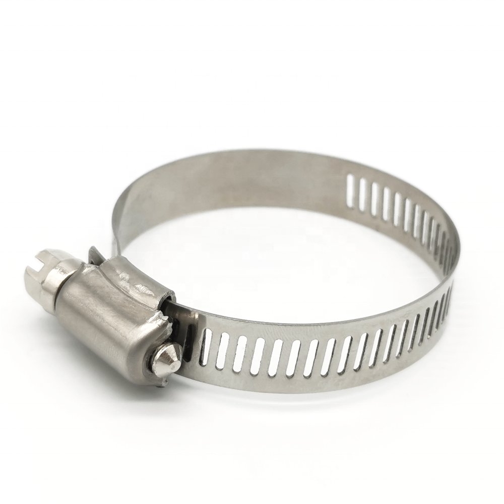 304SS Automotive Worm Pipe Clamps Fasteners W1 Steel Cable Clips Custom Strong Hose Clamp