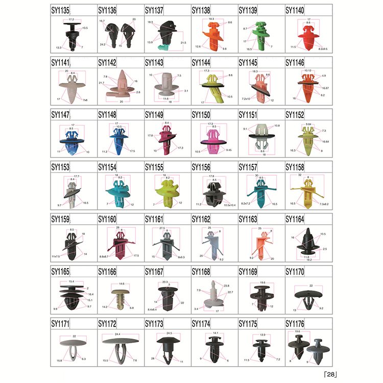 Chinese Factory Auto Body Fastener Components Automotive Clips and Fasteners
