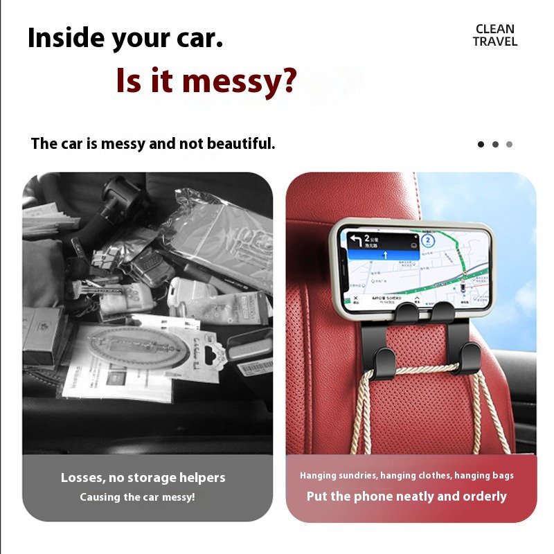 General Car Multi-function Hook Seat Back Hook Car Front Rear Seat Row Back Phone Bracket Hook Auto Parts