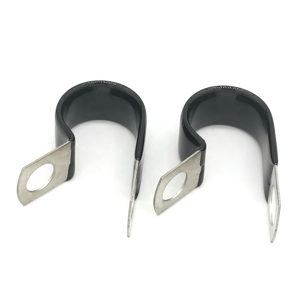 Hot 50mm Diameter Big Size Rubber Cushion P Type Pipe Clip Clamps Steel Cable Tube Clips