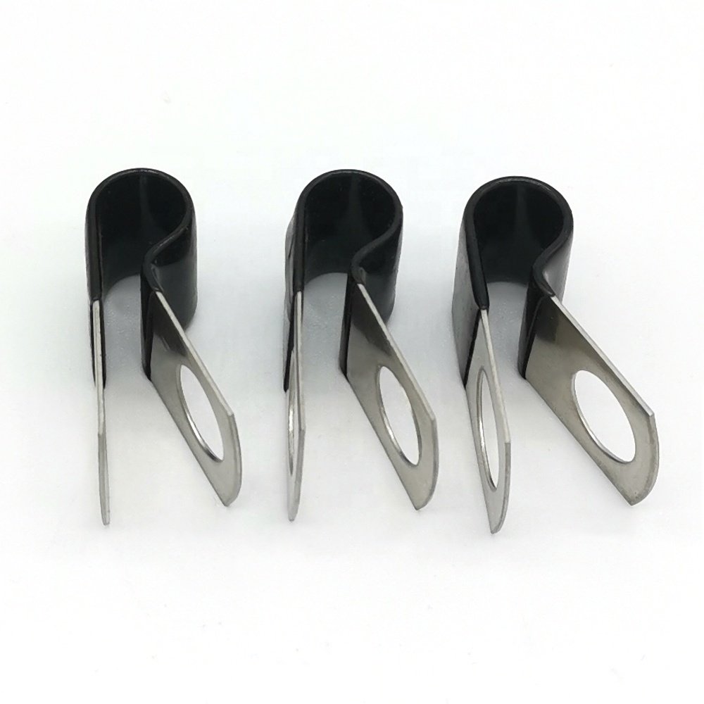 Hot 50mm Diameter Big Size Rubber Cushion P Type Pipe Clip Clamps Steel Cable Tube Clips