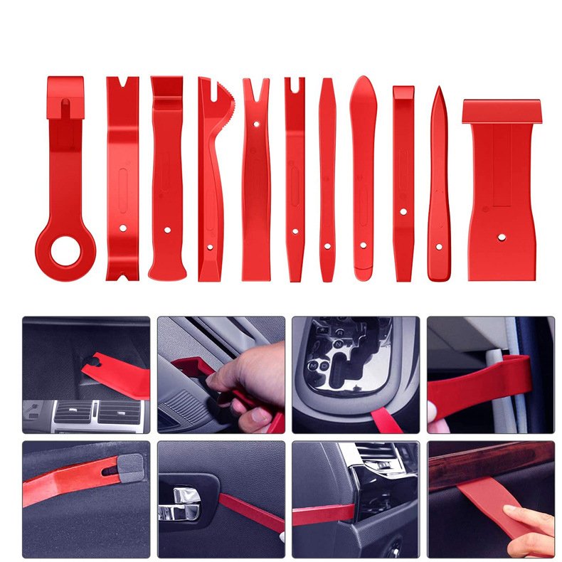 Auto fastener & clip Car Upholstery Removal Clip Pliers Fastener Remover Pry Tool Set for Door Panel Audio Dash