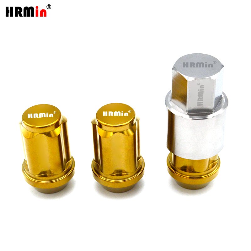 HRMin 10.9 Grade High Quality Gr.5 Titanium Anti-theft 60 Degree Cone Seat Close End Titanium Nut Wheel Nut Lug M14*1.5*35mm