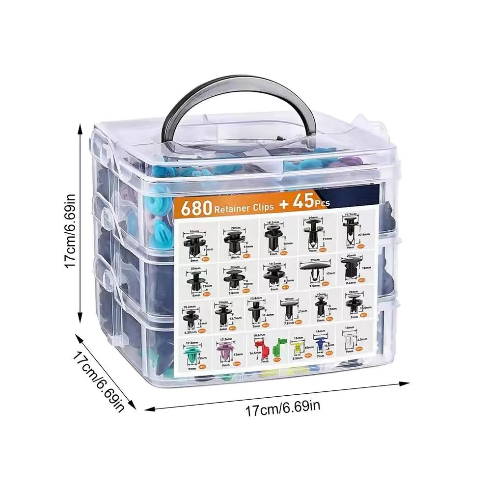 Auto Fastener Clip 725 Pcs Car Fastener Rivet Door Panel Mixed Clip Bumper Clips Disassembly Tools