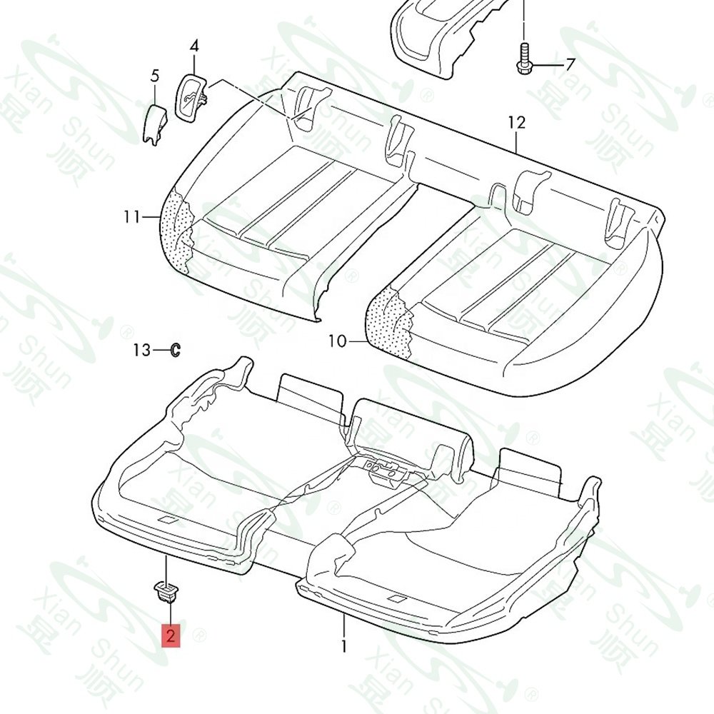 Manufacturer Auto Clip For Rear Seat Cushion Backseat Plastic Seating Clips for Auto Fasteners and Clips