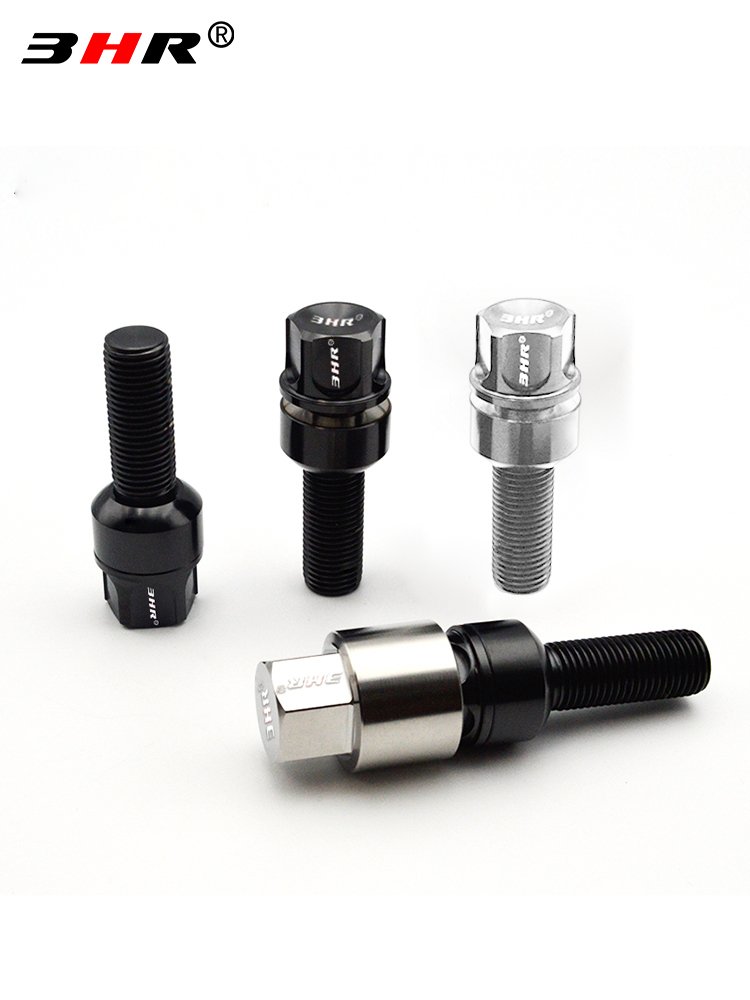 3HR Anti- theft Gr5 titanium ball seat black Wheel Bolts Hub Auto Wheel Bolt Stud for Porsche M14X1.5*30/35mm