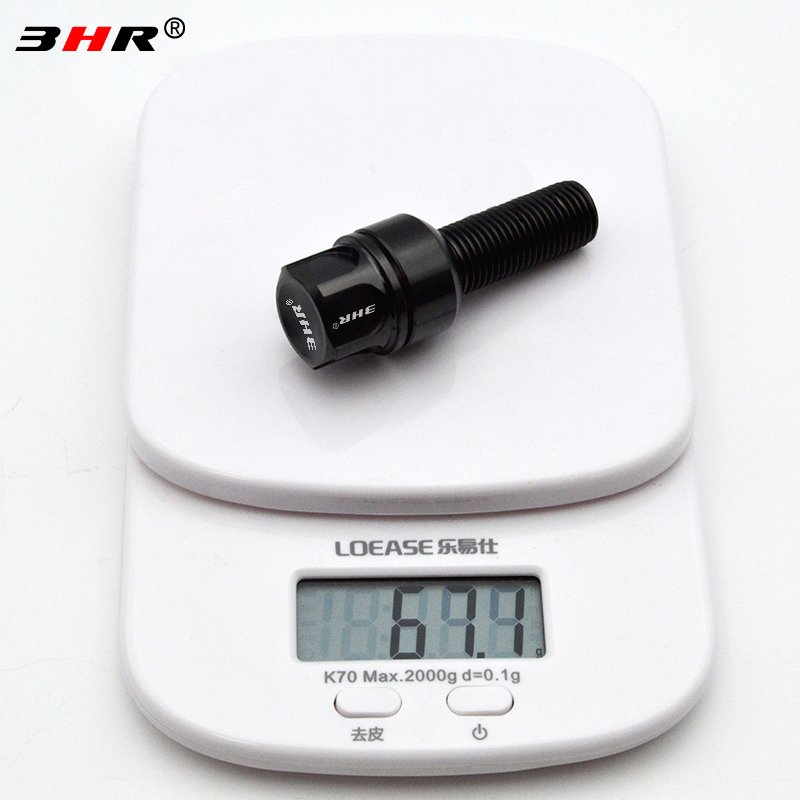3HR Anti- theft Gr5 titanium ball seat black Wheel Bolts Hub Auto Wheel Bolt Stud for Porsche M14X1.5*30/35mm