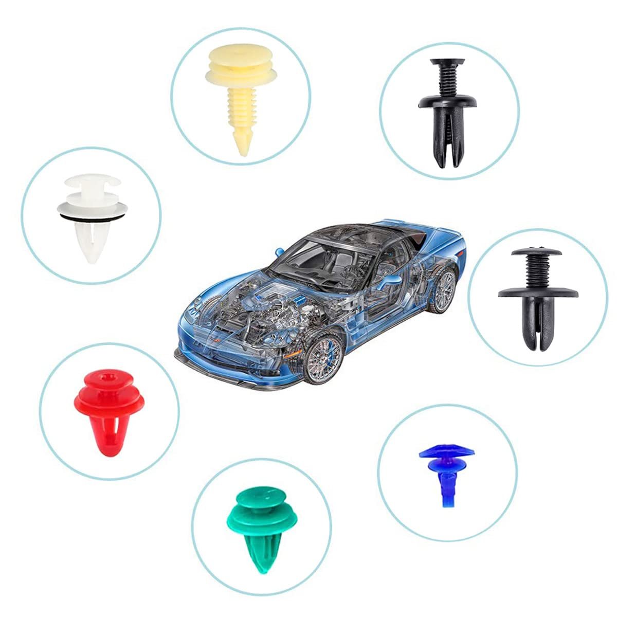 925pcs Auto Fastener & Clip Car Plastic Push Retainer Door Panel Trim Clips & Auto Body Bumper Rivet Fasteners Fender OEM
