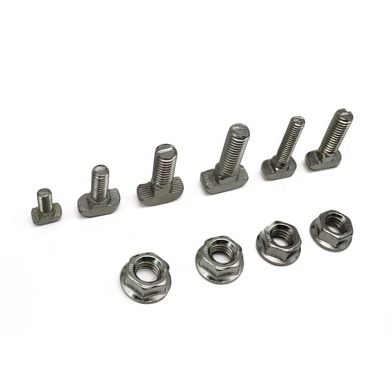 European Standard Zinc Steel/Stainless Steel T-screw T-hammer Bolt Aluminum Profile Fittings 20/30/40/45