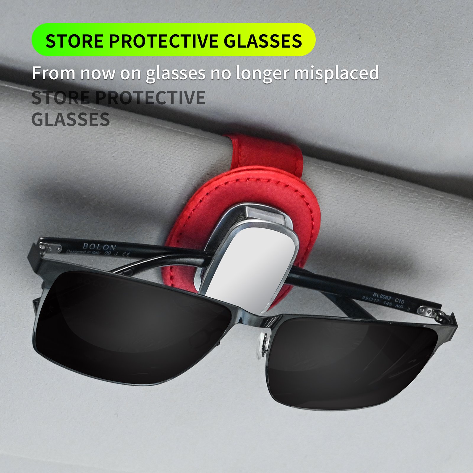 Sunglasses Eyeglasses Glasses Holder Auto Fastener Ticket Clip Auto Car Accessories Leather Car Glasses Holder