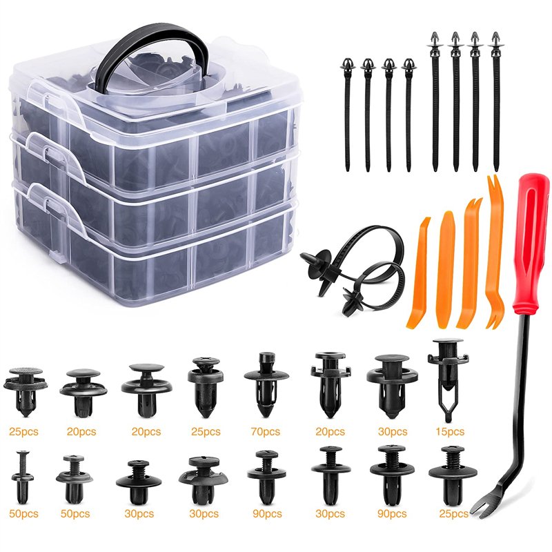 635Pcs Car Push Retainer Clips & Auto Fasteners Assortment Nylon Bumper Fender Rivets for Toyota GM Ford Honda Acura Chrysler