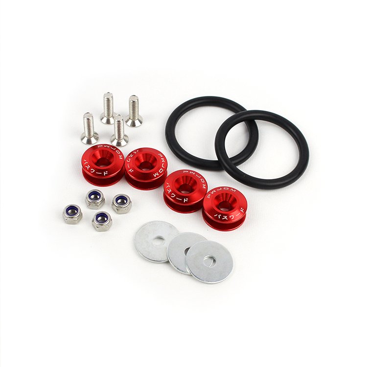 Universal Aluminum Fastener Kit Quick Release Bumper Fasteners Front Fender Washer Clip Loop Ring Front Fender Washer Cars
