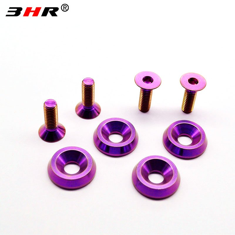 3HR Gr.5 Titanium Alloy Ti-6Al-4V Titanium Screw Bolt Automobile Engine Bay Dress up Kit Washers M6