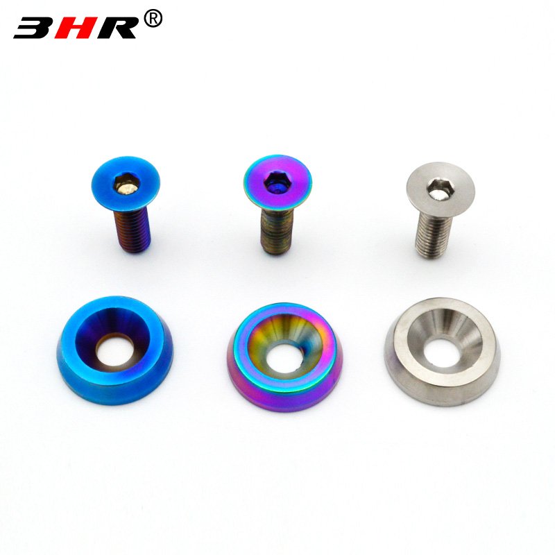 3HR Gr.5 Titanium Alloy Ti-6Al-4V Titanium Screw Bolt Automobile Engine Bay Dress up Kit Washers M6